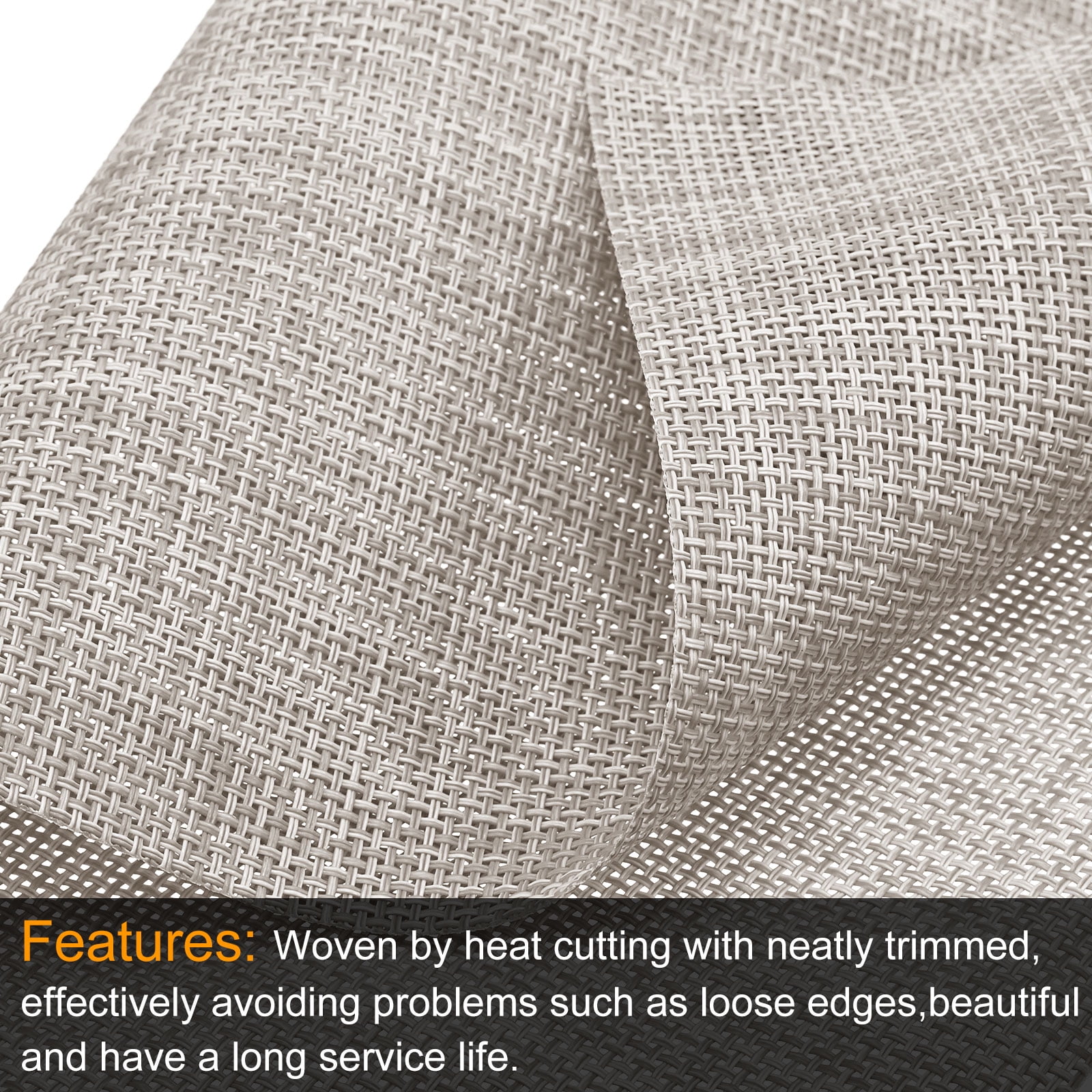 Unique Bargains Durable PVC Washable Woven Place Mats for Dining Tables and Home Use Beige