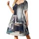thumbnail image 3 of Vestido de manga corta Scrooge y Marley, elegante y bonito vestido de mujer, vestido de verano, vestido de mujer, vestido de fiesta de noche, 3 of 7