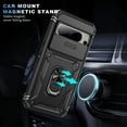 thumbnail image 6 of for Google Pixel 8 Pro 3-in-1 Phone Case with Slide Camera Cover, Build in 360° Rotating Ring Kickstand, Military Grade Protective Shockproof Heavy Duty Anti-fall Phone Case for Google Pixel 8 Pro,D, 6 of 10