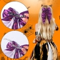 thumbnail image 6 of siminsem Women's Halloween Pumpkin Ghost Hair Bows Clips Cute Ribbon Bow Barrettes Large Bowknot Oversized Long Tail Witch Hat Bat Hair Accessories Party 1 Pack, C,One Size, 6 of 8