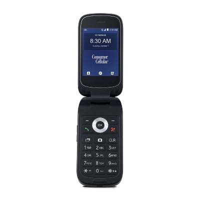 Consumer Cellular Postpaid Link Flip Phone (512MB) - Black
