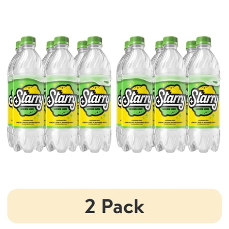 (2 pack) Starry Lemon Lime Soda Pop, 16.9 fl oz, 6 Pack Bottles