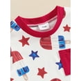 thumbnail image 6 of Suealasg Toddler Baby Boys 4th of July Clothes Set 6M 1T 2T 3T Short Sleeve Star Popsicle Print Tops+ Elastic Waist Shorts Set 2Pcs Newborn Summer Independence Day Outfits, 6 of 9
