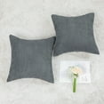 thumbnail image 2 of Unique Bargains 2-Pack Solid Corduory Decorative Throw Pillow Covers Dark Gray 20" x 20", 2 of 8