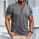 thumbnail image 4 of Camisetas de Corta para Hombre, Camisetas Informales de Algodón Estilo Henley, Camisetas Básicas de Verano Gris XXL, 4 of 6