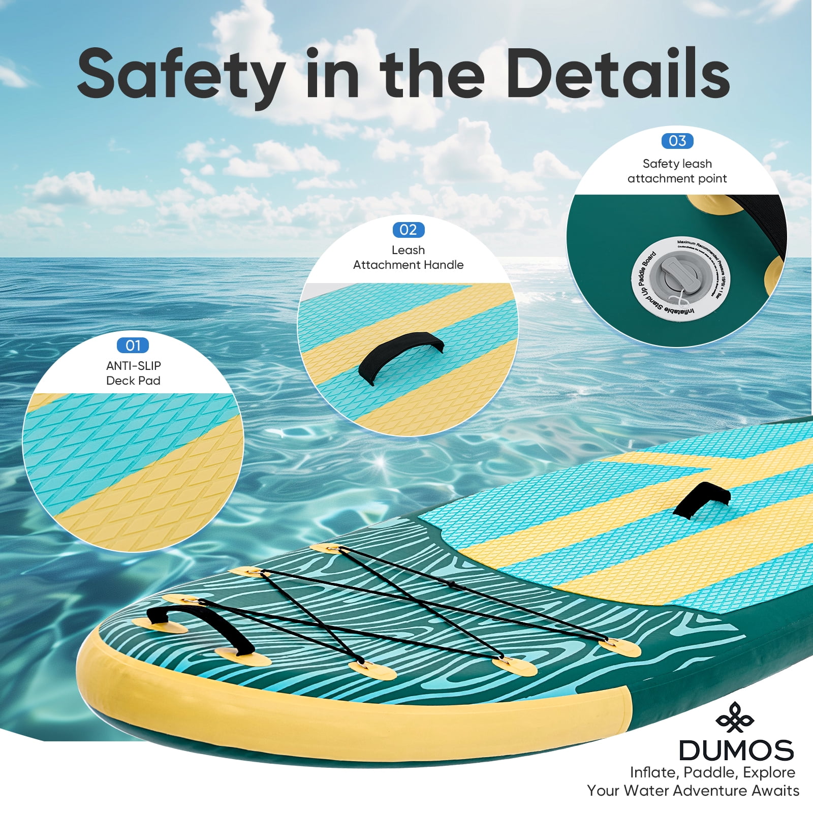 10'5" Inflatable Stand Up Paddle Board, Commercial Grade PVC ISUP with Non-Slip Deck, Complete SUP Accessories: Paddle, Pump, Leash & Backpack, All-Skill Level Water Sports Board, Yellow