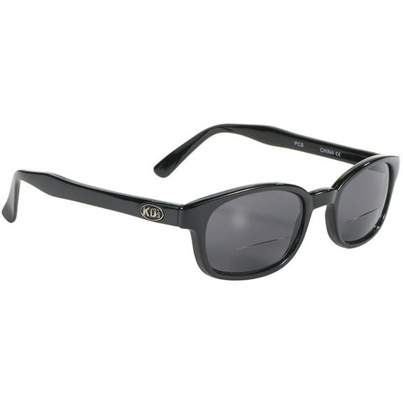Pacific Coast Sunglasses X-KD Bifocal Readerz Black Frame Smoke Lens 2.0 Magnification
