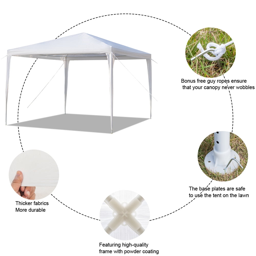 Tcbosik Canopy Tent Outdoor Portable Shelter Waterproof Canopy Waterproof Tent White -3 x 3m