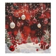 thumbnail image 1 of Red Christmas Themed Garage Door Cover Outdoor Large Size Holiday Decoration Waterproof Polyester Fabric For Winter Party Background With Rope And Metal Grommets Installation, 1 of 6