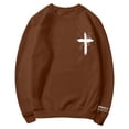 thumbnail image 4 of IDOCLOTHES Christian Sweatshirt for Women Psalms 91 Jesus Outfits Dressy Casual Long Sleeve Tops for Women Fall Sweaters Womens Fall Fashion Clothing Coffee, L, 4 of 4