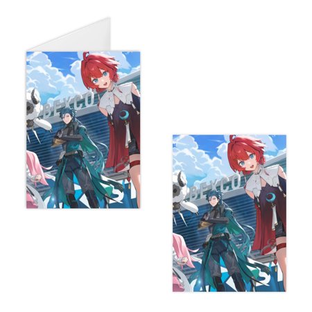Wuthering Waves Package Blank Cards and Envelopes Greeting Cards with Envelopes Blank Note Cards and Envelopes Cartoon Designs for All Occasions Blank Greeting Cards, Note Cards