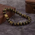 thumbnail image 6 of RSAMD Feng Shui Black Obsidian Alloy Wealth Bracelet w/Golden Pixiu Lucky Jewelry Gift-Style-2, 6 of 6
