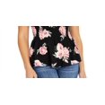 thumbnail image 3 of Crave Fame Junior's Floral Print Smocked Waist Top Black Size Small, 3 of 3