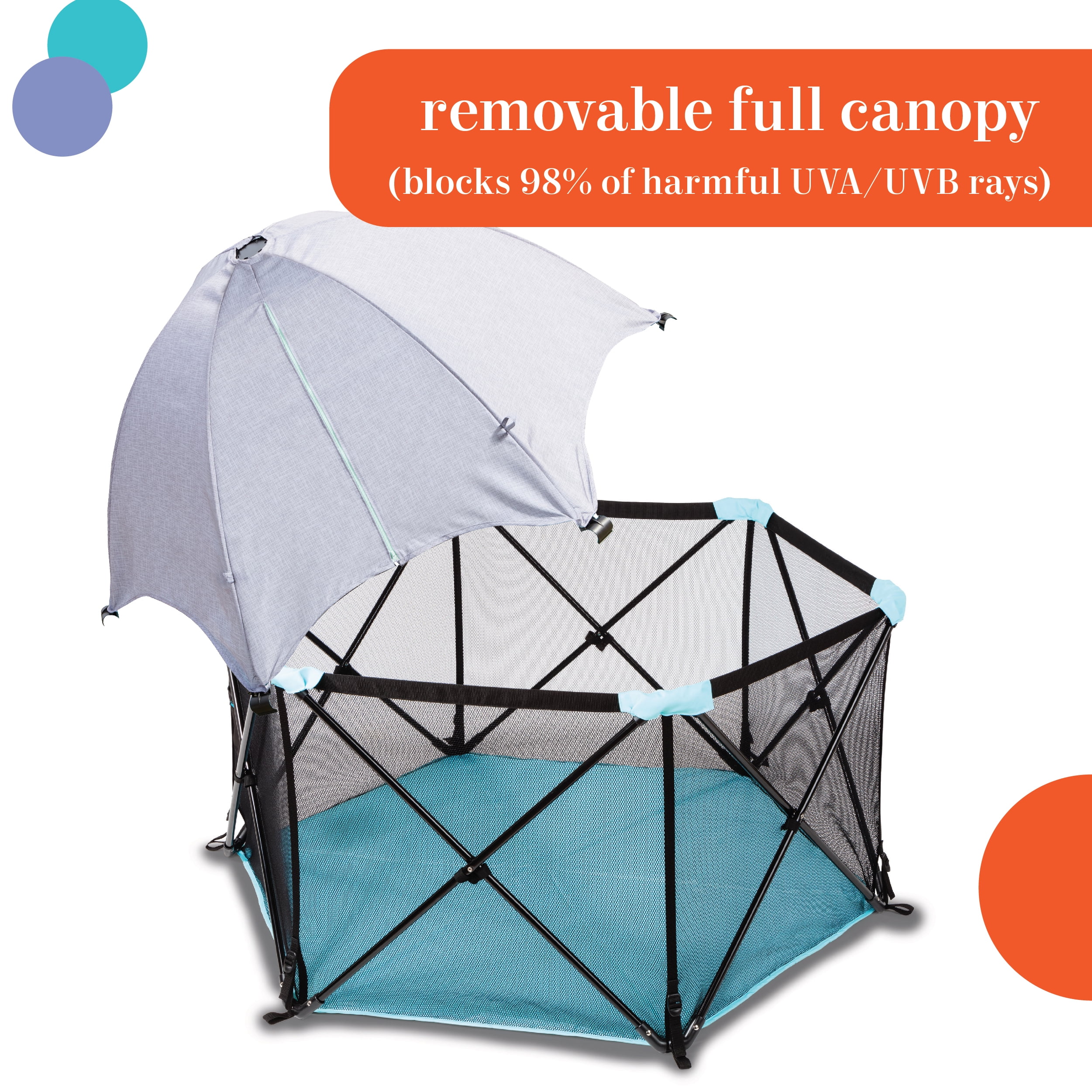 Playard Sold Separately Summer Infant Pop N' Play Full Coverage Canopy 