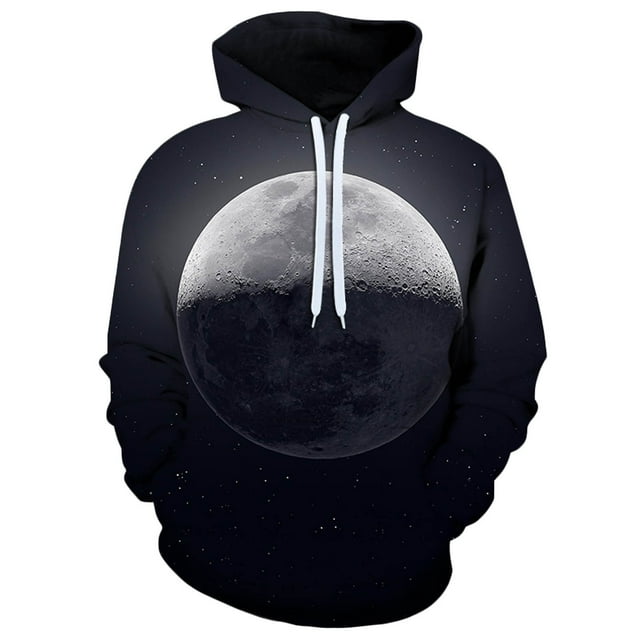 Rbaofujie Chandails à Capuche Graphiques Hommes Mode Décontractée Galaxie Impression Numérique Chandail à Manches Longues Col Rond Blouse Chemises Garçons