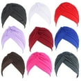 thumbnail image 3 of Unisex Solid Color Hat Headwrap Twist Ruffle Caps Chemo Beanies Headwear Gift, 3 of 10