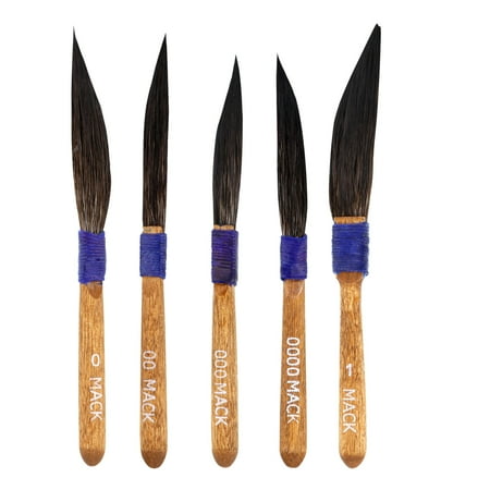 Pinstriping Brush Mack Sword Set of 5 - Original Mack Sword Striper Pinstriping Brush - Sizes: 0000, 000, 00, 0, 1 ()