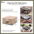 thumbnail image 2 of UCEDER Fire Pit Cover Polyester Fabric with TPU Backing Layer Patio Fire Bowl Cover (32''L x 32''W x 16''H, Brown-Square), 2 of 7