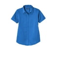 thumbnail image 3 of Port Authority LW809 Ladies Short Sleeve SuperPro React Twill Shirt, Strong Blue, 3XL, 3 of 4