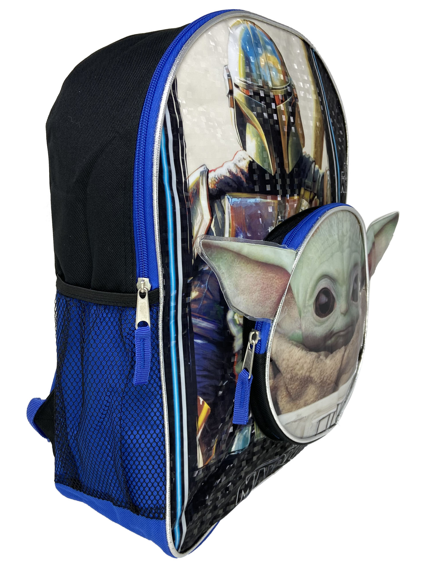 Boys Disney Star Wars 16" Backpack Mandalorian Grogu Baby Yoda Shaped Pocket - image 2 of 3