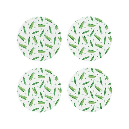 

Leather Coasters with Heat-resistant for Drinks Peas green -标题2 Round Shape