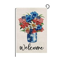 Summer Saving!patriotic America 4th of July Garden Flag Double Sided,Linen 4th of July Memorial Day Independence Day Patriotic Garden Yard Flag Outdoor Outside Holiday Decoration