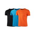 thumbnail image 2 of Sholeno 3 Pack Active Tee Shirts for Kids Boys Short Sleeve Quick Dry Running T-shirt Gym Fitness Tee Black&Blue&Orange 120, 2 of 3
