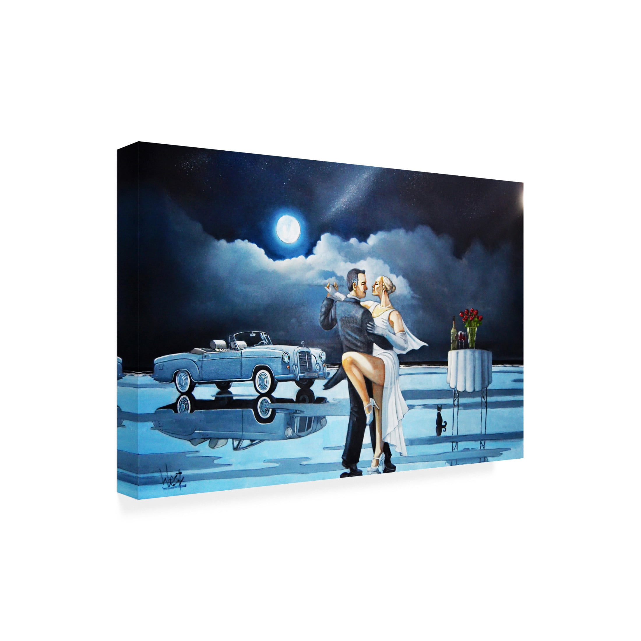 Canvas Wall Art - Ronald West 'Date Night III' Wall Art for Living Room, Bedroom, or Office Décor by Trademark Fine Art - 32 x 22 Inches