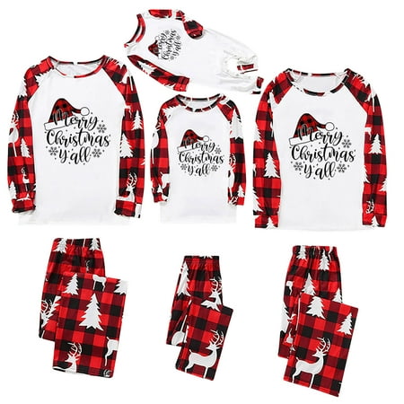 

Christmas Pajamas for Family Adults Childre Christmas Set Printed Home Wear Pajamas Two-piece Set