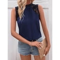 thumbnail image 5 of Women'S Lace Sleeveless Tops Pleated Summer Tank Tops 2025 Dressy Casual Sleeveless Shirts Blouse Navy Blue L, 5 of 7