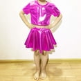 thumbnail image 4 of Girl's Metallic Skirt High Waist Flared Pleated A-Line Pink Skirt for Girls Party Birthday, 4 of 6
