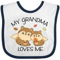 thumbnail image 3 of Inktastic My Grandma Loves Me with Cute Squirrels in Autumn Boys or Girls Baby Bib, 3 of 4