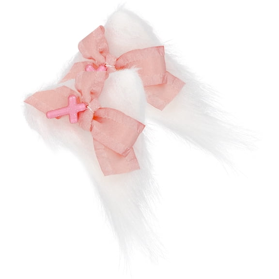 FRCOLOR Animal Hair Pin Cat Animal Ear Hair Clip 13.00X7.00X2.00CM White