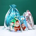 thumbnail image 4 of Pequeño MOQ cordón de aluminio feliz Navidad santa dulces regalo de fiesta grandes bolsas de hilo de plástico almacenamiento a granel pegado de galletas, 4 of 4