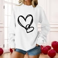 thumbnail image 6 of Aoiroe Y2k Outfits For Women Womens Fashion Heart Sweater Sweatshirt For Women Trendy Crew Neck Sweatshirts Women Valentines Day Sweaters For Women Women Winter Tops Womens Warm Tops White M, 6 of 9