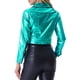 thumbnail image 3 of Chaqueta metálica brillante de motociclista con botones para mujer INSPIRE CHIC M Verde, 3 of 6