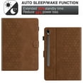thumbnail image 5 of Case for Samsung Galaxy Tab S9 FE 10.9" 2023 SM-X510/SM-X516B, Embossed PU Leather Cover Flip with Smart Auto Wake / Sleep Stand Function Pencil Holder and Card Slots & Footgrip Case, Brown, 5 of 5