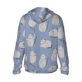 thumbnail image 3 of Uemuo Cute Fat Cat Pattern Women's Full Zip UPF 50+ Sun Protection Hoodie Jacket Long Sleeve Sun Shirt Hiking Outdoor Performance with Pockets-Large, 3 of 9