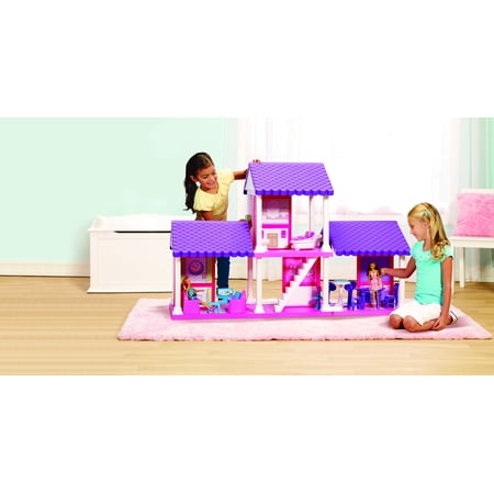American Plastic Toys 4 Room Dollhouse Walmart Com