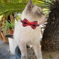 thumbnail image 5 of Collar de gato a cuadros con cuello de gatito de 2 piezas con collar de gato con lazo desmontable para gatitos, 5 of 5