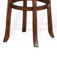 thumbnail image 4 of Reggie Swivel Barstool Set of 2, Black Faux Leather, Brown Mahogany, 4 of 6