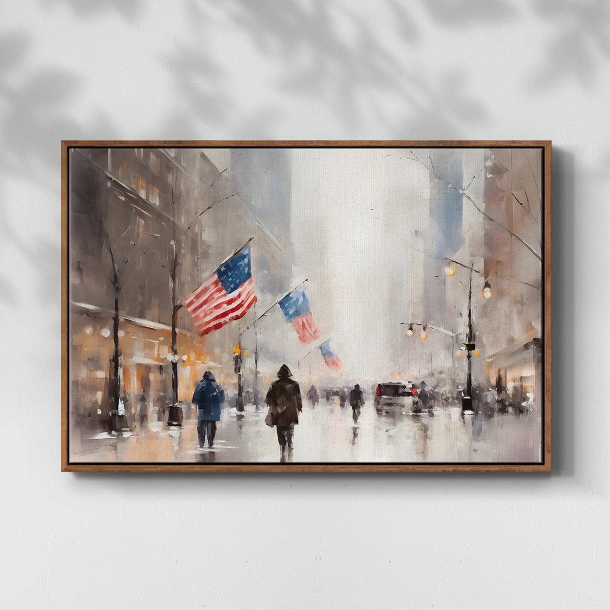 Vintage Landscape-CCXVIII By Wexford Home Framed in Walnut Wood Gallery Wrapped Canvas 25 in. x 37 in.