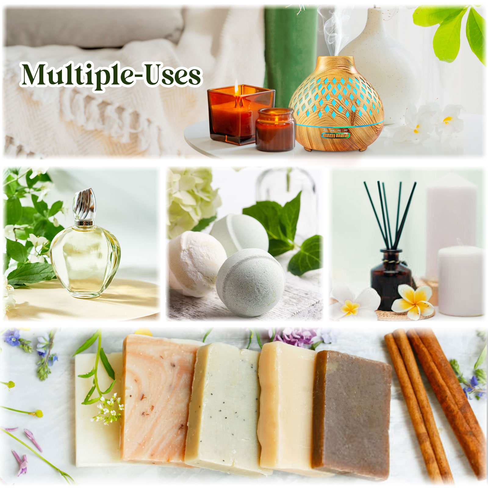 Hanolly Floral Essential Oil Set - 26 x 5ml Undiluted Oils for Diffuser, Massage & Skin Care