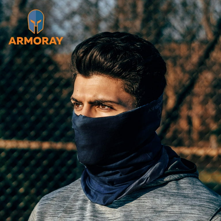 ARMORAY Neck Gaiter Face Mask - 4 Pack Reusable & Washable Cloth Face  Cover, Bandana, Shield & Scarf for UV Sun & Dust Protection - Outdoor Head  Wrap