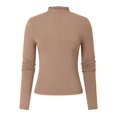 thumbnail image 4 of Women Fashion Slim Fit Half Turtleneck Long Sleeve Thumb Hole T Shirt, 4 of 5