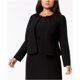 thumbnail image 2 of Kasper - Chaqueta con cuello adornado para mujer, color negro, 16 W Kasper Sin botón, 2 of 2