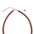 thumbnail image 6 of Braided Brown Genuine Leather Sterling Silver Necklace, 17 -20 Inches, 6 of 7