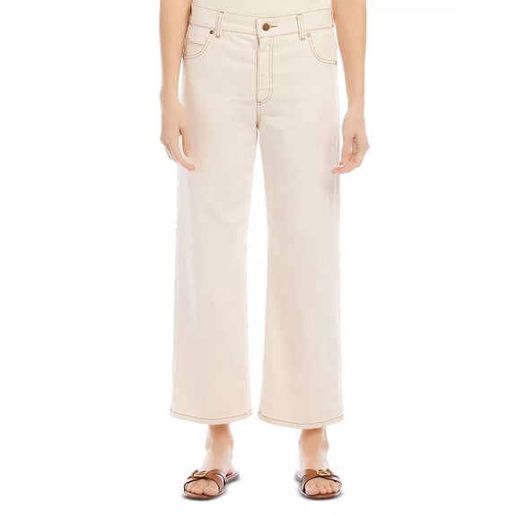Karen Kane NATURAL Women's Cropped Wide Leg Jeans, US 16