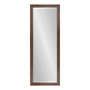 DesignOvation Beatrice Transitional Framed Panel Wall Mirror, 19 x 51, Walnut Brown, Chic Full Length Mirror for Wall