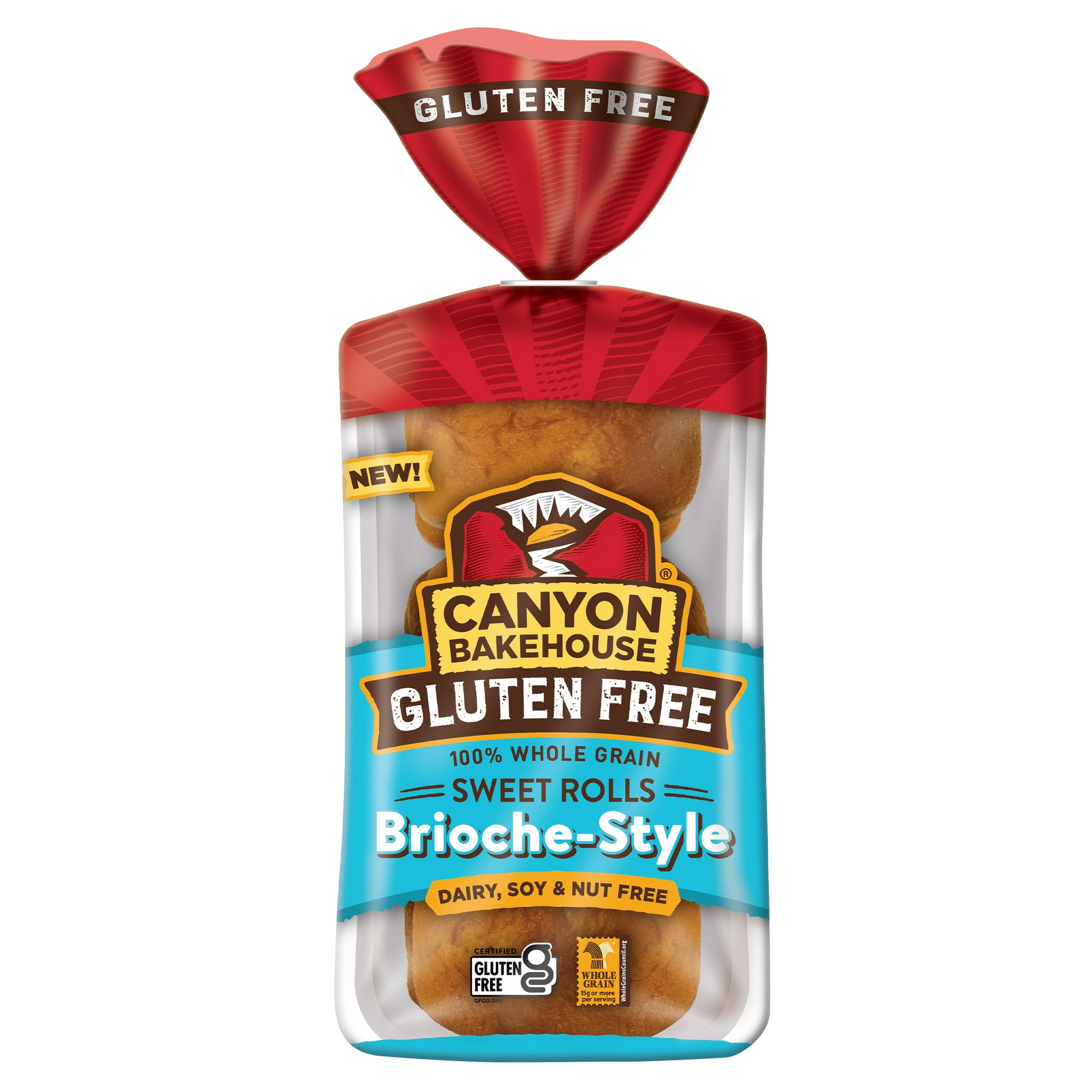 Canyon Bakehouse Brioche-Style Sweet Rolls, Gluten Free Brioche Dinner Rolls, Fresh, 6 Count
